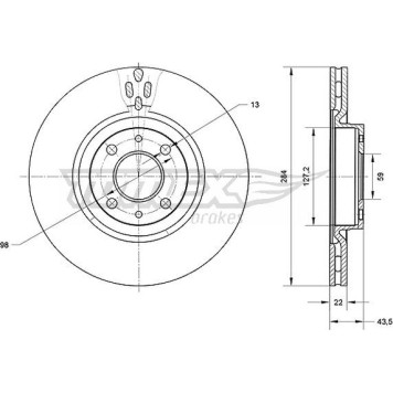 TX 70-83 Tomex Brakes Bremsscheibe TX 70-83 TX 70-83 Tomex Brakes Bremsscheibe TX 70-83