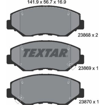 2386801 Textar Bremsbelagsatz 2386801 2386801 Textar Bremsbelagsatz 2386801