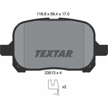 2351302 Textar Bremsbelagsatz 2351302 2351302 Textar Bremsbelagsatz 2351302