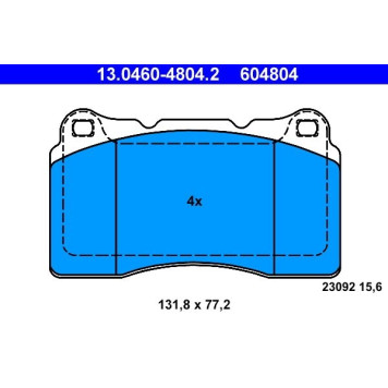 13.0460-4804.2 ATE Bremsbelagsatz Renault Vorderachse Megane 2.0 08 13.0460-4804.2 13.0460-4804.2 ATE Bremsbelagsatz Renault Vorderachse Megane 2.0 08 13.0460-4804.2