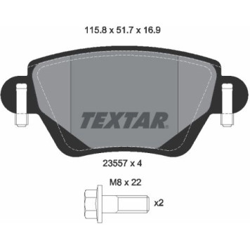 2355702 Textar Bremsbelagsatz 2355702 2355702 Textar Bremsbelagsatz 2355702