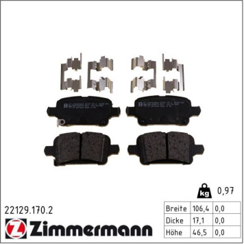 22129.170.2 ZIMMERMANN Bremsbeläge 22129.170.2 22129.170.2 ZIMMERMANN Bremsbeläge 22129.170.2