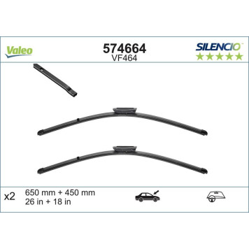 574664 Valeo VM464 Silencio X.TRM Wischer 574664 574664 Valeo VM464 Silencio X.TRM Wischer 574664