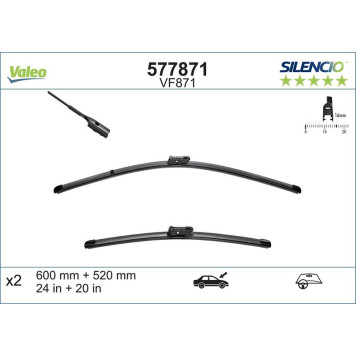 577871 Valeo VM871 Silencio X.TRM Wischer 577871 577871 Valeo VM871 Silencio X.TRM Wischer 577871