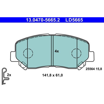 13.0470-5665.2 ATE Bremsbelagsatz 13.0470-5665.2 13.0470-5665.2 ATE Bremsbelagsatz 13.0470-5665.2