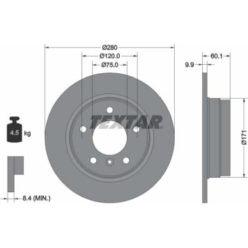 92055703 Textar Bremsscheibe 92055703 – unbelüftet 92055703 Textar Bremsscheibe 92055703 – unbelüftet