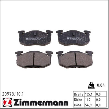20973.110.1 ZIMMERMANN Bremsbeläge 20973.110.1 20973.110.1 ZIMMERMANN Bremsbeläge 20973.110.1