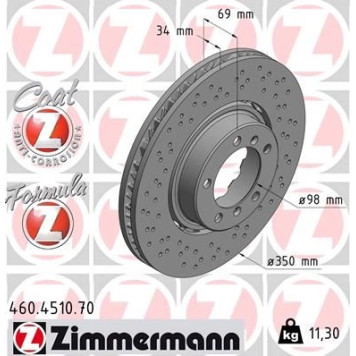 460.4510.70 Zimmermann Bremsscheibe 460.4510.70 460.4510.70 Zimmermann Bremsscheibe 460.4510.70