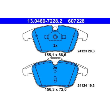 13.0460-7228.2 ATE Bremsbelagsatz Ford Vorderachse Mondeo/Galaxy/V70/S80 06 13.0460-7228.2 13.0460-7228.2 ATE Bremsbelagsatz Ford Vorderachse Mondeo/Galaxy/V70/S80 06 13.0460-7228.2