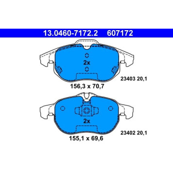13.0460-7172.2 ATE Bremsbelagsatz Opel Vorderachse Signum/Vectra 02 13.0460-7172.2 13.0460-7172.2 ATE Bremsbelagsatz Opel Vorderachse Signum/Vectra 02 13.0460-7172.2