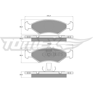 TX 12-52 TOMEX brakes Bremsbelagsatz, Scheibenbremse TX 12-52 TX 12-52 TOMEX brakes Bremsbelagsatz, Scheibenbremse TX 12-52