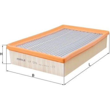 LX 1216 MAHLE Luftfilter LX 1216, Filtereinsatz, 295,3 x 182 x 57,3 mm – u. a. für BMW 7er (E65, E66, E67), Wiesmann Gt Mf4 Coupé, Mf4 Roadster – OE Nummer 13717526008 - l LX 1216 MAHLE Luftfilter LX 1216, Filtereinsatz, 295,3 x 182 x 57,3 mm – u. a. für BMW 7er (E65, E66, E67), Wiesmann Gt Mf4 Coupé, Mf4 Roadster – OE Nummer 13717526008 - l