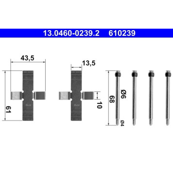 ATE Zubehörsatz Bremsbeläge 13.0460-0239.2