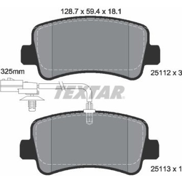 2511201 Textar Bremsbelagsatz 2511201 – Einzelbereifung 2511201 Textar Bremsbelagsatz 2511201 – Einzelbereifung