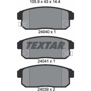 2404001 Textar Bremsbelagsatz 2404001 2404001 Textar Bremsbelagsatz 2404001