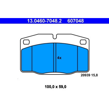 13.0460-7048.2 ATE Bremsbelagsatz Opel Vorderachse Ascona/Corsa/Kadett/Vectra 75-95 13.0460-7048.2 13.0460-7048.2 ATE Bremsbelagsatz Opel Vorderachse Ascona/Corsa/Kadett/Vectra 75-95 13.0460-7048.2
