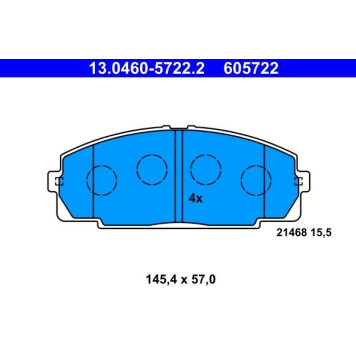 13.0460-5722.2 ATE Bremsbelagsatz 13.0460-5722.2 13.0460-5722.2 ATE Bremsbelagsatz 13.0460-5722.2