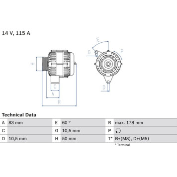 0 986 041 320 Bosch Lichtmaschine 0 986 041 320