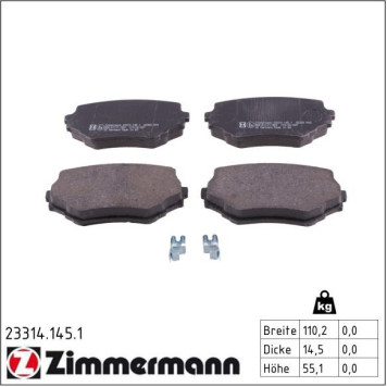 23314.145.1 ZIMMERMANN Bremsbeläge 23314.145.1 23314.145.1 ZIMMERMANN Bremsbeläge 23314.145.1