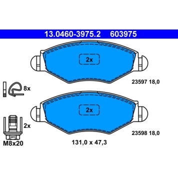 13.0460-3975.2 ATE Bremsbelagsatz Peugeot S. 206/306 1.1-1.6/1.4-1.9D 94 13.0460-3975.2 13.0460-3975.2 ATE Bremsbelagsatz Peugeot S. 206/306 1.1-1.6/1.4-1.9D 94 13.0460-3975.2