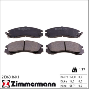 21363.160.1 ZIMMERMANN Bremsbeläge 21363.160.1 21363.160.1 ZIMMERMANN Bremsbeläge 21363.160.1