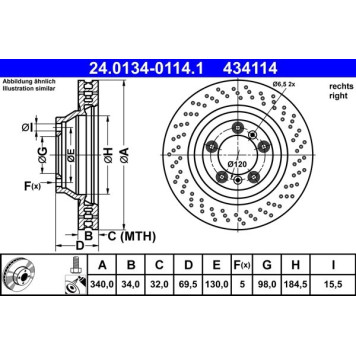 ATE Bremsscheibe 24.0134-0114.1 ATE Bremsscheibe 24.0134-0114.1