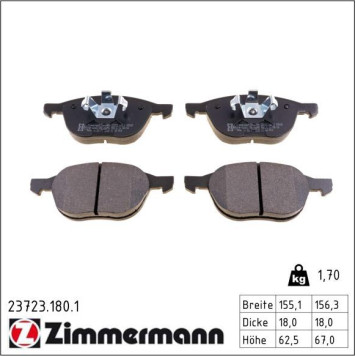 23723.180.1 ZIMMERMANN Bremsbeläge 23723.180.1 23723.180.1 ZIMMERMANN Bremsbeläge 23723.180.1