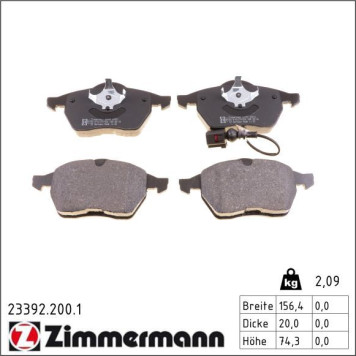 23392.200.1 ZIMMERMANN Bremsbelagsatz, Scheibenbremse 23392.200.1 23392.200.1 ZIMMERMANN Bremsbelagsatz, Scheibenbremse 23392.200.1