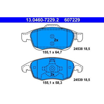 13.0460-7229.2 ATE Bremsbelagsatz Citroen Vorderachse Berlingo/C4/Ds4 08 13.0460-7229.2