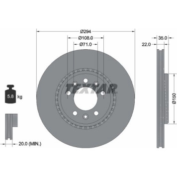 92287103 Textar Bremsscheibe 92287103 92287103 Textar Bremsscheibe 92287103