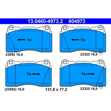 13.0460-4973.2 ATE Bremsbelagsatz Mitsubishi Vorderachse Carisma/Lancer 2.0 16V 99-06 13.0460-4973.2 13.0460-4973.2 ATE Bremsbelagsatz Mitsubishi Vorderachse Carisma/Lancer 2.0 16V 99-06 13.0460-4973.2