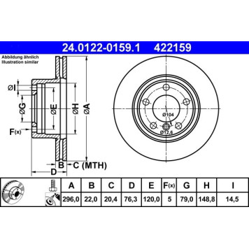 24.0122-0159.1 ATE Bremsscheibe BMW S. 5 (E39) 2.0-3.5 95-04 24.0122-0159.1 24.0122-0159.1 ATE Bremsscheibe BMW S. 5 (E39) 2.0-3.5 95-04 24.0122-0159.1