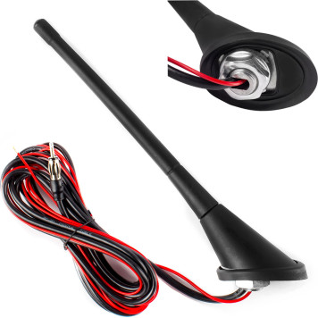 01127 AMiO Autoantenne ANT04 mit Verstärker, 18 cm, 3 m Kabel – 01127 01127 AMiO Autoantenne ANT04 mit Verstärker, 18 cm, 3 m Kabel – 01127