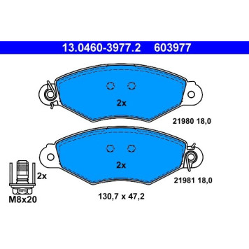 13.0460-3977.2 ATE Bremsbelagsatz Nissan Vorderachse Kubistar 1.2-1.6 16V 03-09 13.0460-3977.2 13.0460-3977.2 ATE Bremsbelagsatz Nissan Vorderachse Kubistar 1.2-1.6 16V 03-09 13.0460-3977.2