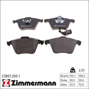 23801.200.1 ZIMMERMANN Bremsbeläge 23801.200.1 23801.200.1 ZIMMERMANN Bremsbeläge 23801.200.1