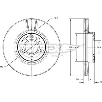 TX 71-33 Tomex Brakes Bremsscheibe TX 71-33 TX 71-33 Tomex Brakes Bremsscheibe TX 71-33