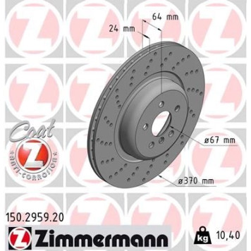 Zimmermann Bremsscheibe 150.2959.20 Zimmermann Bremsscheibe 150.2959.20
