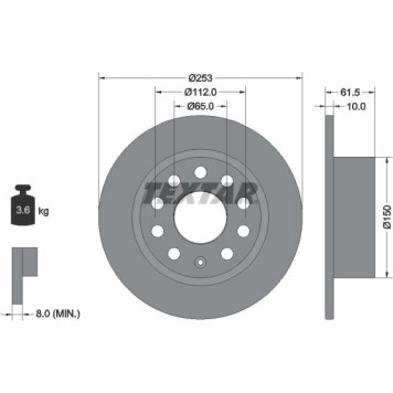92306603 Textar Bremsscheibe 92306603 92306603 Textar Bremsscheibe 92306603