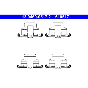 ATE Zubehörsatz Bremsbeläge 13.0460-0517.2 ATE Zubehörsatz Bremsbeläge 13.0460-0517.2