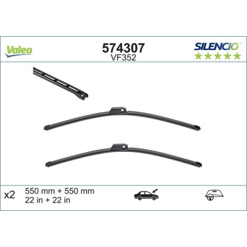 574307 Valeo VM352 Silencio X.TRM Wischer 574307 574307 Valeo VM352 Silencio X.TRM Wischer 574307