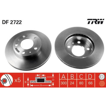 DF2722 TRW Bremsscheibe Fiat P.Ducato 94-/02-/06- 18 300 mm DF2722 DF2722 TRW Bremsscheibe Fiat P.Ducato 94-/02-/06- 18 300 mm DF2722