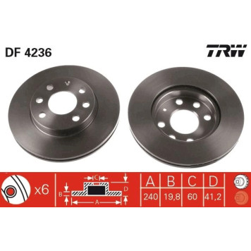 DF4236 TRW Bremsscheibe Opel Corsa C DF4236 DF4236 TRW Bremsscheibe Opel Corsa C DF4236