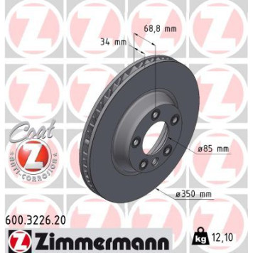 600.3226.20 Zimmermann 17 481 044ZI Bremsscheibe Vorderachse links 600.3226.20 600.3226.20 Zimmermann 17 481 044ZI Bremsscheibe Vorderachse links 600.3226.20