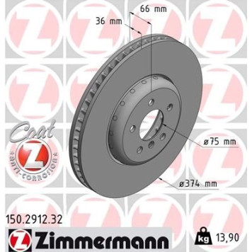 Zimmermann Bremsscheibe 150.2912.32 Zimmermann Bremsscheibe 150.2912.32