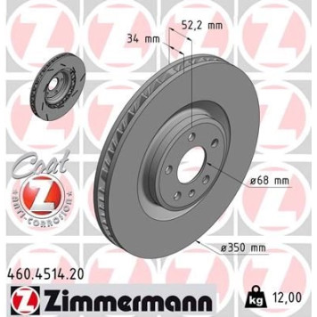 Zimmermann Bremsscheibe Vorderachse links 460.4514.20 Zimmermann Bremsscheibe Vorderachse links 460.4514.20