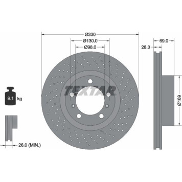 Textar Bremsscheibe 92279705 – rechts Textar Bremsscheibe 92279705 – rechts