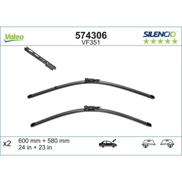 574306 Valeo VM351 Silencio X.TRM Wischer 574306 574306 Valeo VM351 Silencio X.TRM Wischer 574306