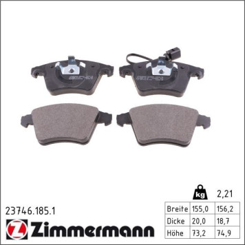 23746.185.1 ZIMMERMANN Bremsbeläge 23746.185.1 23746.185.1 ZIMMERMANN Bremsbeläge 23746.185.1