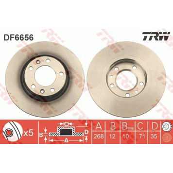 DF6656 TRW Bremsscheibe Hinterachse DF6656 DF6656 TRW Bremsscheibe Hinterachse DF6656
