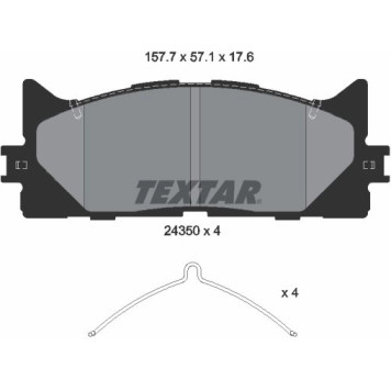 2435001 Textar Bremsbelagsatz 2435001 2435001 Textar Bremsbelagsatz 2435001